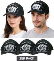 Pack de 3 gorras de Motorhead - Gorras de béisbol con estilo, gorras de algodón, merchandising oficial, pack económico TC110387MTR Blanco/Negro