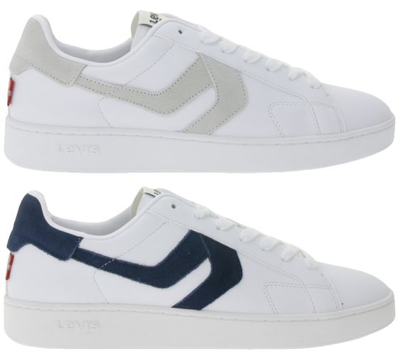 LEVI´S Swift Herren Freizeit-Sneaker aus Echtleder Turnschuhe im Leder-Overlay-Look Schnür-Schuhe 235658-846 Weiß/Navy oder Weiß/Grau