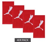 4er Sparpack PUMA Baumwoll-Badetuch Frottee-Handtuch mit großem Marken-Logo 50cm x 100cm 054553 02 Rot