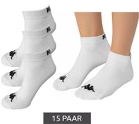 15 Pairs of Kappa Sports Socks, Sneaker Socks, Cotton Socks with Logo 3112YCW A00 White