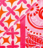 ZWILLINGSHERZ Vierecks-Tuch mit Blumen und Ornamenten Mode-Tuch 3016Q Türkis/Pink/Bunt, Orange/Pink oder Orange/Bunt