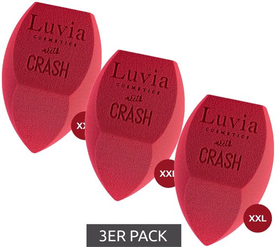 Lot de 3 éponges cosmétiques vegan Luvia et Crash by Luisa Crashion XXL (rose)