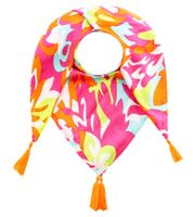 ZWILLINGSHERZ Vierecks-Tuch mit Blumen und Ornamenten Mode-Tuch Retro 3016Q Blau/Pink, Blau/Weiß oder Pink/Bunt