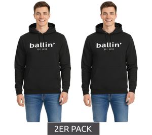 2-Pack Ballin Est. 2013 Men's Sustainable Hoodie with Logo Print on the Front HO-H00050 Black