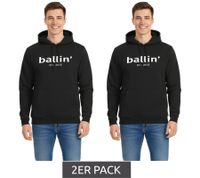 2-Pack Ballin Est. 2013 Men's Sustainable Hoodie with Logo Print on the Front HO-H00050 Black
