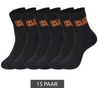 15 Pairs of BLACK+DECKER Men's Work Socks with Cushion Terry Cotton Socks, OEKO-TEX Standard 100 Certified, BX/OBII/1/TEKE, Anthracite/Black