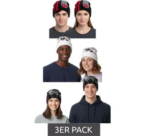 Pack de 3 gorros de Star Wars para hombre o mujer, talla única, artículo para fans, gorro de invierno en blanco o negro