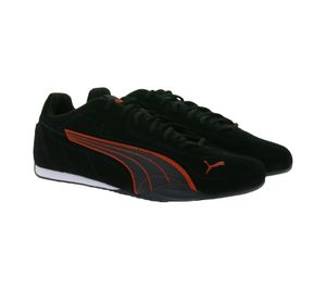 PUMA Catch Suede Herren Wildleder-Schuhe Sneaker im Motorsport Design mit Softfoam 402681 01 Schwarz/Rot
