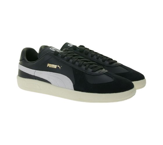PUMA  Army Trainer Herren Echtleder-Schuhe Damen Vintage-Sneaker Hallenschuhe 386607 02 Schwarz