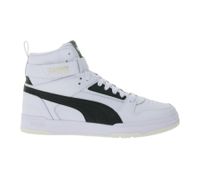 PUMA Rebound Game Herren Echtleder-Schuhe Damen Hi-Top Sneaker im Basketball Design mit Softfoam 385839 01 Weiß/Schwarz