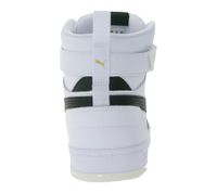 PUMA Rebound Game Herren Echtleder-Schuhe Damen Hi-Top Sneaker im Basketball Design mit Softfoam 385839 01 Weiß/Schwarz