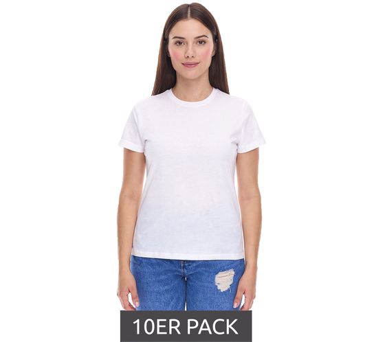 10-Pack PUMA Blank Base Women's T-Shirt, Sustainable Cotton Shirt, Sports Shirt, Fitness Shirt 678258 01 White