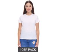 10-Pack PUMA Blank Base Women's T-Shirt, Sustainable Cotton Shirt, Sports Shirt, Fitness Shirt 678258 01 White