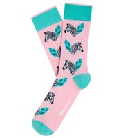 6 Pairs of Moustard Men's Cotton Socks with All-Over Print - Patterned Long Socks with Elephants, Zebras, or Basketballs - Red, Pink, or Gray