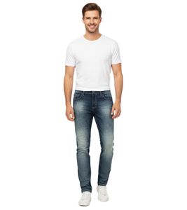 SUBLEVEL Herren Alltags-Jeans in Modern Straight-Fit Denim-Hose im 5-Pocket-Style Baumwoll-Hose H85006T61957D242 Blau