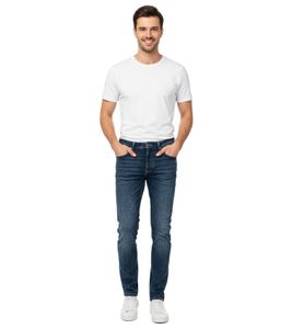 SUBLEVEL Herren Alltags-Jeans in Modern Straight-Fit Denim-Hose im 5-Pocket-Style Baumwoll-Hose H85006T61957M190 Blau