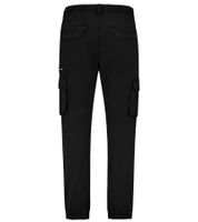 SUBLEVEL Herren Cargo-Hose elastischer Bund mit Kordelzug Baumwoll-Hose H64068BE62324B1 Schwarz