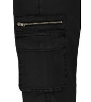 SUBLEVEL Herren Cargo-Hose elastischer Bund mit Kordelzug Baumwoll-Hose H64068BE62324B1 Schwarz