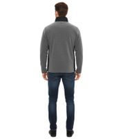 INDICODE Wilton Men's Fleece Jacket with Stand-Up Collar and Chest Pocket, Heathered Transitional Jacket 55383MM 999 Gray/Black