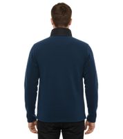 INDICODE Wilton Men's Fleece Jacket with Stand-Up Collar and Chest Pocket, Heathered Transitional Jacket 55383MM 420 Navy/Black