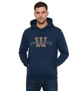 Sweat à capuche BLEND pour homme en coton avec logo UNLIMITED 20717207 194024 Bleu