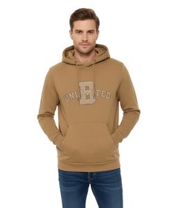 BLEND Herren Kapuzenpullover Baumwoll-Sweatshirt mit UNLIMITED Schriftzug 20717207 181018 Braun