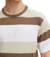 11 PROJECT Frankie Men's Cotton T-Shirt, Color-Blocking Summer Shirt 21301046ME 181016 Brown/White