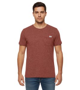11 PROJECT Santo Men's Cotton T-Shirt, Heathered Summer Shirt with Chest Pocket 20715236 ME 191540 Rust Red