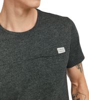 11 PROJECT Santo Men's Cotton T-Shirt, Heathered Summer Shirt with Chest Pocket 20715236 ME 194007 Black