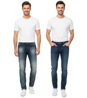 SUBLEVEL Men's Everyday Jeans in Modern Straight-Fit Denim, 5-Pocket Style, Cotton Trousers H85006T61957M190 Blue