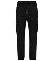 SUBLEVEL Herren Cargo-Hose elastischer Bund mit Kordelzug Baumwoll-Hose in Schwarz oder Grün