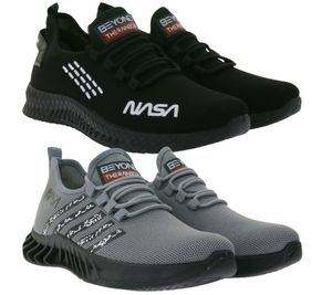 BEYOND THE RAINBOW Freizeit-Sneaker mit NASA Schriftzug Alltags-Schuhe Turnschuhe CSK206 in Schwarz oder Grau