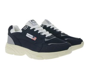 Baskets décontractées pour homme U.S. ATHLETIC Flag, style oversize, à lacets, bleu marine/blanc