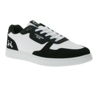 Sneakers casual da uomo U.S. ATHLETIC Basic con logo in rilievo, stringate e ricamo, bianco/nero