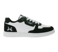 Sneakers casual da uomo U.S. ATHLETIC Basic con logo in rilievo, stringate e ricamo, bianco/nero
