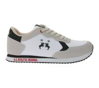 U.S. Athletic Speed ​​Run Men's Sports Sneakers in Canvas Suede Look Lace-up Shoes Trainers White/Beige