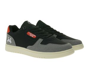 Baskets de tous les jours pour homme U.S. Athletic Basic avec logo en relief, chaussures à lacets avec broderie, noir/rouge/gris