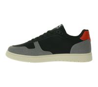 U.S. Athletic Basic Men's Everyday Sneakers with Embossed Logo, Lace-Up Shoes with Embroidery, Black/Red/Grey