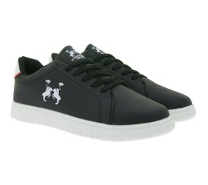 Baskets de ville pour homme U.S. Athletic Street, modèle City, à lacets, noires, avec logo imprimé