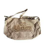 Bolso bandolera Corona para mujer con logo bordado - Artículo de colección - Varios modelos: bolso de lona, ​​bolso shopper pequeño o bolso bowling en rosa o beige/marrón