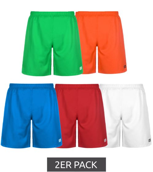 Confezione da 2 pantaloncini da allenamento da uomo Outfitter OCEAN FABRICS, pantaloncini sportivi sostenibili Tahi Match OUT-M-1032-OTW in bianco, rosso, blu, arancione o verde