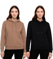 Sweat à capuche ZEGY pour femme, modèle basique à capuche, référence 1081, disponible en noir ou marron