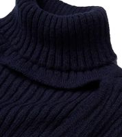 Women's Knit Mini Dress with Turtleneck and Neckline Details, Long Sleeve, Mahogany Brown or Dark Blue