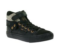 Zapatillas deportivas BRITISH KNIGHTS Roco para niños, de caña media, con estampado de guepardo, cordones y puño convertible o plegable, para adolescentes (niños y niñas), B48-3709C-01, negras