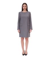 2er Sparpack Damen nachhaltiges Kleid mit Schulterpolstern Business-Kleid mit Wollanteil Mini-Kleid 956968 Grau