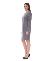 2er Sparpack Damen nachhaltiges Kleid mit Schulterpolstern Business-Kleid mit Wollanteil Mini-Kleid 956968 Grau