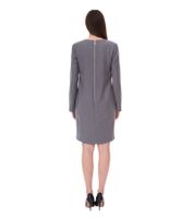 2er Sparpack Damen nachhaltiges Kleid mit Schulterpolstern Business-Kleid mit Wollanteil Mini-Kleid 956968 Grau