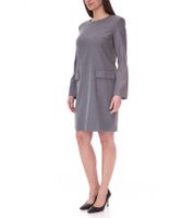 2er Sparpack Damen nachhaltiges Kleid mit Schulterpolstern Business-Kleid mit Wollanteil Mini-Kleid 956968 Grau