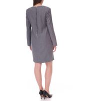 2er Sparpack Damen nachhaltiges Kleid mit Schulterpolstern Business-Kleid mit Wollanteil Mini-Kleid 956968 Grau