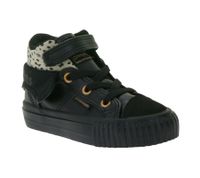 Zapatillas deportivas BRITISH KNIGHTS Roco Baby de caña media con estampado de guepardo - Zapatos con cordones y caña plegable - Niñas B48-3709I-01 Negro